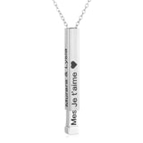 Personalized Engraved Bar Necklace & Bracelet Stainless Steel Jewelry