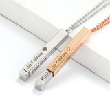 Personalized Engraved Bar Necklace & Bracelet Stainless Steel Jewelry