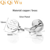Personalized Name Engraved Groom Cufflinks Wedding Shirt Buttons