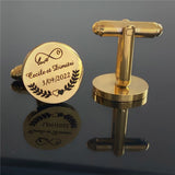 Personalized Groom Shirt Cufflinks Wedding Name Engraved Lettering