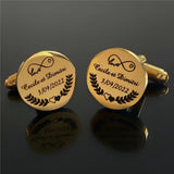 Personalized Groom Shirt Cufflinks Wedding Name Engraved Lettering