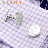Personalized Name Engraved Groom Cufflinks Wedding Shirt Buttons