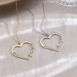 Engraved Heart Pendant Name Necklace-Personalized Love for Bff Karkoto Daughter
