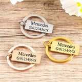 Engraved Keychain Name Number Stainless Steel Personalized Gift
