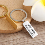 Engraved Keychain Name Number Stainless Steel Personalized Gift