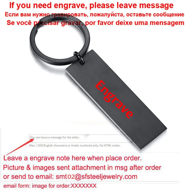 Engraved Keychain Personalized Gift for Him Her Men Women