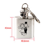 Custom Engraved Name & Date Flask Keychain - Stainless Steel Party Favor
