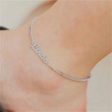 Personalized Stainless Steel Nameplate Anklet Cuban Chain Jewelry