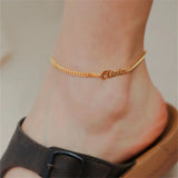 Personalized Stainless Steel Nameplate Anklet Cuban Chain Jewelry