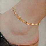 Personalized Stainless Steel Nameplate Anklet Cuban Chain Jewelry