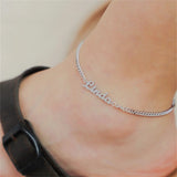 Personalized Stainless Steel Nameplate Anklet Cuban Chain Jewelry