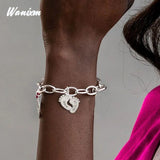 Engraved Name Baby Feet Bracelet Stainless Steel Personalized Crystal Birthstone