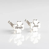 Personalized Stainless Steel Clover Cufflinks for Men