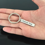 Engraved Name Date Words Keychain Couples Valentine Gift Men Women Jewelry