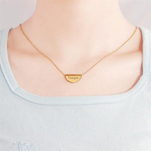 Engraved Name Necklace Handbag Pendant Stainless Steel Choker