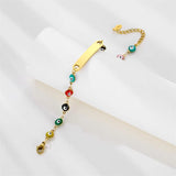 Personalized Stainless Steel Evil Eye Bracelet for Women
