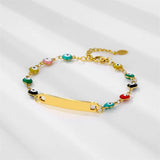 Personalized Stainless Steel Evil Eye Bracelet for Women