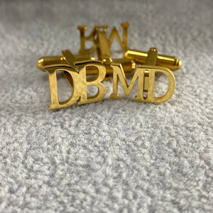 Engraved Initials Cuff links Mens Wedding Personalized Shirt Letter Cufflinks