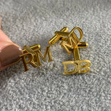 Engraved Initials Cuff links Mens Wedding Personalized Shirt Letter Cufflinks