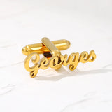 Engraved Initials Cufflinks Men's Wedding Buttons Letter Cufflinks