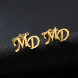 Engraved Initials Cufflinks Men's Buttons Wedding Shirt Letter Cufflinks