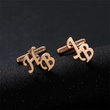 Engraved Initials Cufflinks Men's Buttons Wedding Shirt Letter Cufflinks