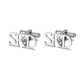 Engraved Initials Cufflinks Men's Buttons Wedding Shirt Letter Cufflinks