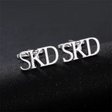 Engraved Initials Cufflinks Men's Buttons Wedding Shirt Letter Cufflinks