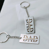 Engraved Name Key Ring Stainless Steel Dad Key Chain Father's Gift