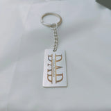 Engraved Name Key Ring Stainless Steel Dad Key Chain Father's Gift