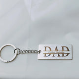 Engraved Name Key Ring Stainless Steel Dad Key Chain Father's Gift