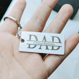 Engraved Name Key Ring Stainless Steel Dad Key Chain Father's Gift