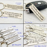 Engraved Name Keychain for Women Stainless Steel Couple Keychain Gift