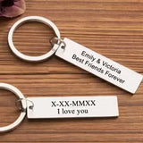 Engraved Name Keychain for Women Stainless Steel Couple Keychain Gift