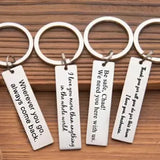 Engraved Name Keychain for Women Stainless Steel Couple Keychain Gift