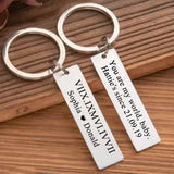 Engraved Name Keychain for Women Stainless Steel Couple Keychain Gift