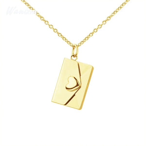 Personalized Stainless Steel Heart Envelope Pendant