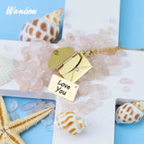 Personalized Stainless Steel Heart Envelope Pendant