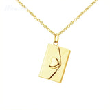 Personalized Stainless Steel Heart Envelope Pendant