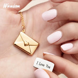 Personalized Stainless Steel Heart Envelope Pendant