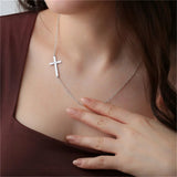 Engraved Name Men Necklace Cross Pendant Stainless Steel Women Christian Believe