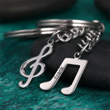 Engraved Name Musical Note Puzzle Keychain Set