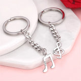 Engraved Name Musical Note Puzzle Keychain Set