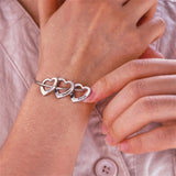 Personalized Family Names Bracelets with Hearts Stainless Steel Jewelry Mother