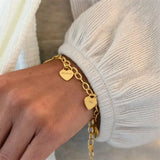 Personalized Stainless Steel Heart Charms Pendant Bracelet