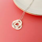 Personalized Three Ring Necklace with Engraved Names