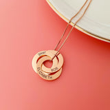 Personalized Three Ring Necklace with Engraved Names