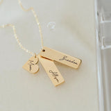 Engraved Necklace Personalized Multiple Kids Names for Mothers Jewelry