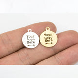 Engraved Round Coin Stainless Steel ID Tag Pendant