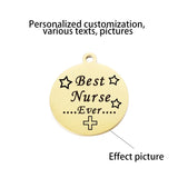Engraved Round Coin Stainless Steel ID Tag Pendant